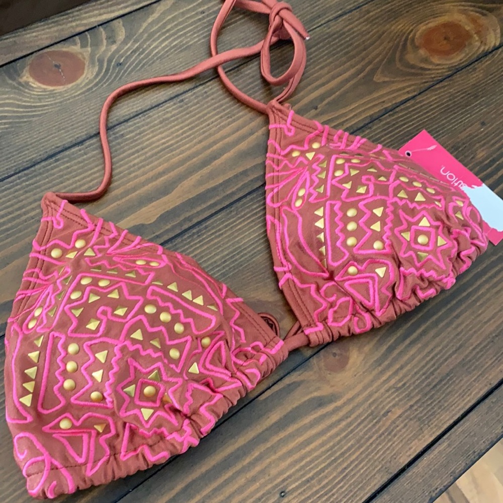 Rustic Boho Tie Bikini Top